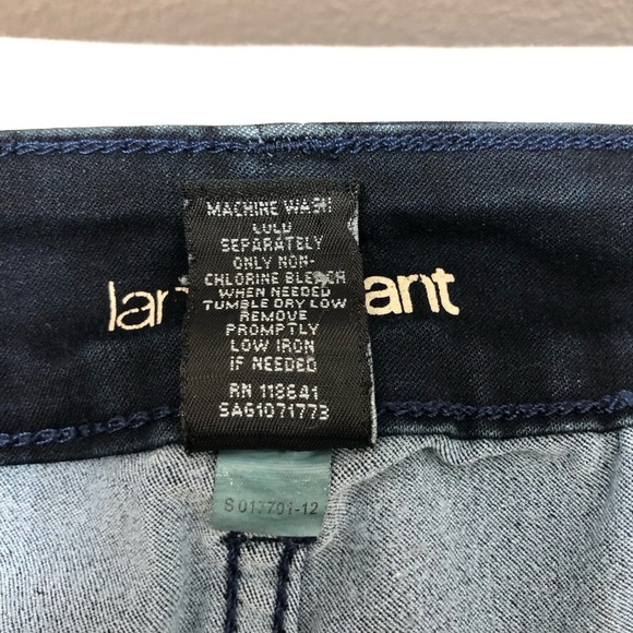 Lane Bryant Soft Stretchy Cotton Dark Wash Whiskered Straight Jeans 16 - Picture 8 of 15